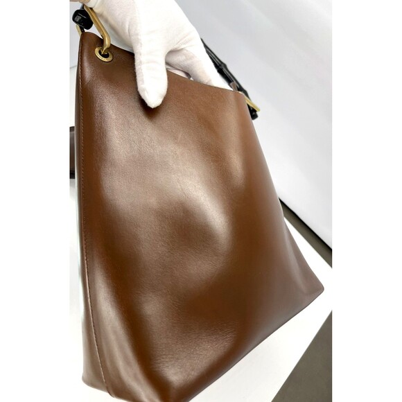 GUCCI authentic Leather Handbag W Wallet brown Bamboo handle Gold accents Italy - Picture 11 of 16